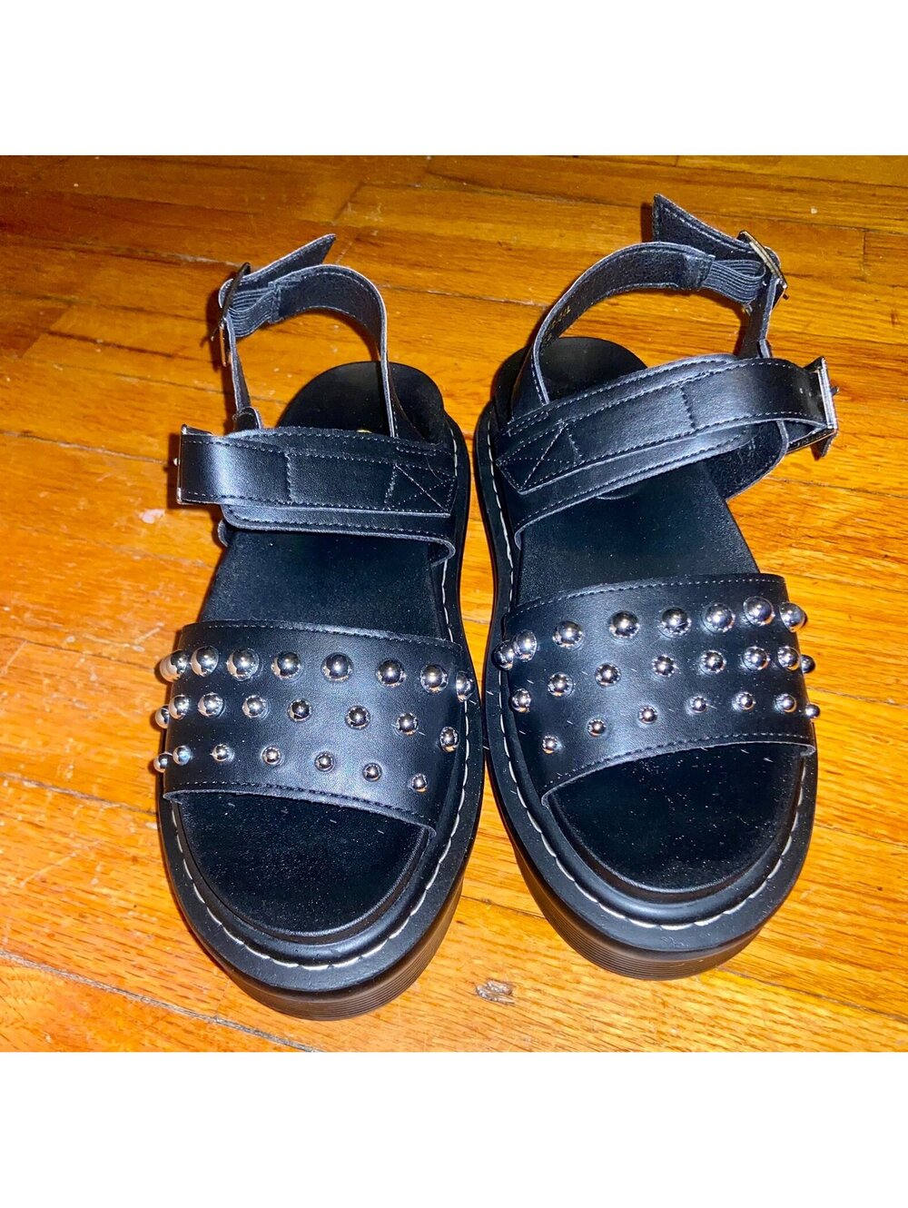 NEW Mudd Alexis Studded Platform Sandals Black Size 7.5 Punk Grunge Gothic Y2K